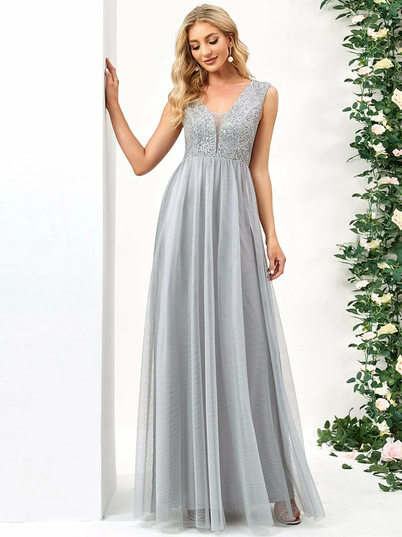 Ever-Pretty US Sequin Illusion Plunging V-Neckline Sleeveless A-Line Tulle Evening Dress 21 Ever-Pretty US Sequin Illusion Plunging V-Neckline Sleeveless A-Line Tulle Evening Dress