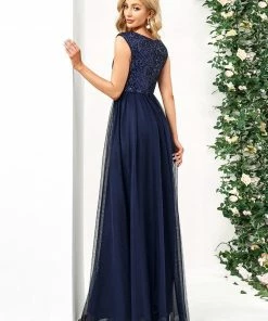 Ever-Pretty US Sequin Illusion Plunging V-Neckline Sleeveless A-Line Tulle Evening Dress 62 Ever-Pretty US Sequin Illusion Plunging V-Neckline Sleeveless A-Line Tulle Evening Dress