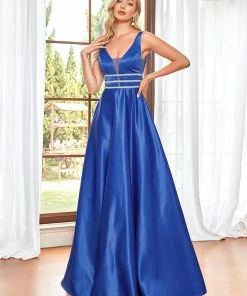 Ever-Pretty US Sequin Sleeveless V-Neck Illusion Panel Satin Evening Dress SHOP BY OCCASION
