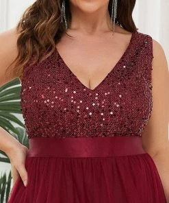 Ever-Pretty US Sleeveless Sequin Ribbon Waist Tulle High Low Evening Dress SHOP BY OCCASION