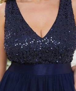 Ever-Pretty US Sleeveless Sequin Ribbon Waist Tulle High Low Evening Dress SHOP BY OCCASION