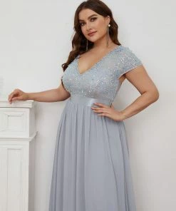 Ever-Pretty US SHOP BY OCCASION Empire Waist V-Neck Cap Sleeve Chiffon Evening Dress