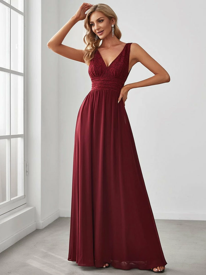 Ever-Pretty US Lace Empire Waist V-Back Sleeveless Chiffon Evening Dress 4 Ever-Pretty US Lace Empire Waist V-Back Sleeveless Chiffon Evening Dress