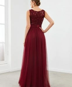 Ever-Pretty US Floral Sequin Satin Waist Tulle Evening Dress SHOP BY OCCASION