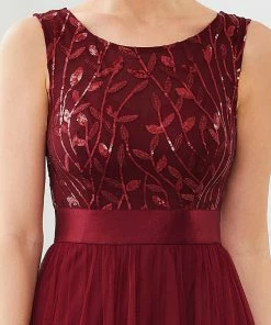 Ever-Pretty US Floral Sequin Satin Waist Tulle Evening Dress SHOP BY OCCASION