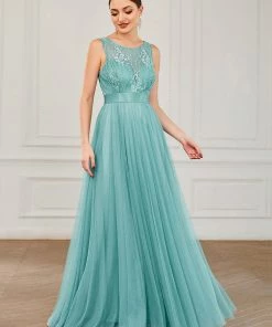 Ever-Pretty US SHOP BY OCCASION Lace Sleeveless Sweetheart A-Line Tulle Evening Dress