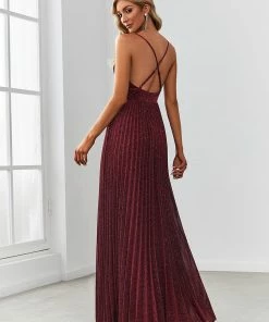 Ever-Pretty US Spaghetti Strap Sequin Illusion Pleated Evening Dress SHOP BY OCCASION