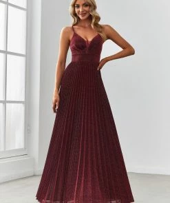 Ever-Pretty US Spaghetti Strap Sequin Illusion Pleated Evening Dress SHOP BY OCCASION 9 Ever-Pretty US Spaghetti Strap Sequin Illusion Pleated Evening Dress SHOP BY OCCASION