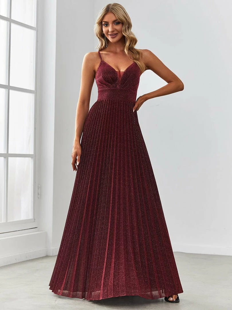 Ever-Pretty US Spaghetti Strap Sequin Illusion Pleated Evening Dress SHOP BY OCCASION 5 Ever-Pretty US Spaghetti Strap Sequin Illusion Pleated Evening Dress SHOP BY OCCASION