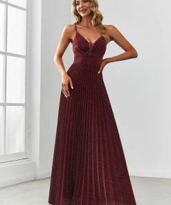 Ever-Pretty US Spaghetti Strap Sequin Illusion Pleated Evening Dress SHOP BY OCCASION