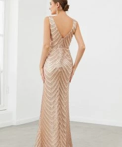 Ever-Pretty US Sequin Contrast Bodycon Sleeveless Evening Dress SHOP BY OCCASION