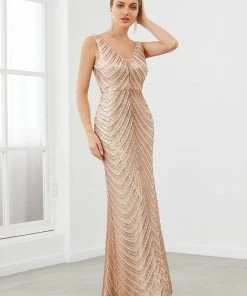 Ever-Pretty US Sequin Contrast Bodycon Sleeveless Evening Dress SHOP BY OCCASION