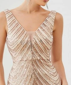Ever-Pretty US Sequin Contrast Bodycon Sleeveless Evening Dress SHOP BY OCCASION