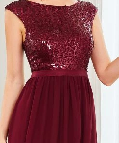 Ever-Pretty US Chiffon Ribbon Waist Sleeveless Sequin High Low Evening Dress 7 Ever-Pretty US Chiffon Ribbon Waist Sleeveless Sequin High Low Evening Dress