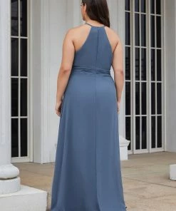 Ever-Pretty US Plus Size Pleated Halter Top Bridesmaid Evening Dress SHOP BY OCCASION