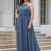 Ever-Pretty US Plus Size Pleated Halter Top Bridesmaid Evening Dress SHOP BY OCCASION