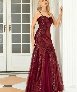 Ever-Pretty US Sequin & Sheer Spaghetti Strap Fishtail Evening Dress SHOP BY OCCASION 8 Ever-Pretty US Sequin & Sheer Spaghetti Strap Fishtail Evening Dress SHOP BY OCCASION