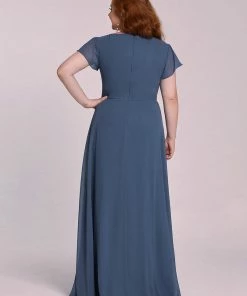 Ever-Pretty US SHOP BY OCCASION Plus Size Plunging V-Neck Sequin A-Line Evening Dress