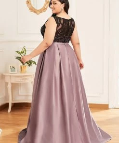 Ever-Pretty US SHOP BY OCCASION Elegant Floor-Length Sleek Bow Belt Evening Dress