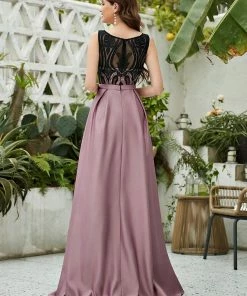 Ever-Pretty US SHOP BY OCCASION Elegant Floor-Length Sleek Bow Belt Evening Dress