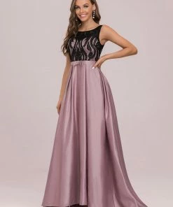 Ever-Pretty US SHOP BY OCCASION Elegant Floor-Length Sleek Bow Belt Evening Dress