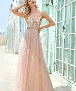 Ever-Pretty US Elegant Beaded Top Spaghetti Strap Evening Gown SHOP BY OCCASION