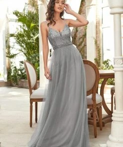 Ever-Pretty US Elegant Beaded Top Spaghetti Strap Evening Gown SHOP BY OCCASION