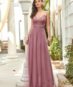 Ever-Pretty US Elegant Beaded Top Spaghetti Strap Evening Gown SHOP BY OCCASION