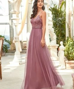 Ever-Pretty US Elegant Beaded Top Spaghetti Strap Evening Gown SHOP BY OCCASION