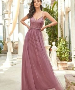 Ever-Pretty US Elegant Beaded Top Spaghetti Strap Evening Gown SHOP BY OCCASION