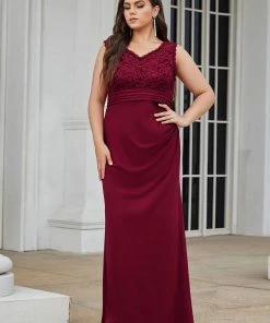 Ever-Pretty US Plus Size Floral Sleeveless Column Evening Dress SHOP BY OCCASION