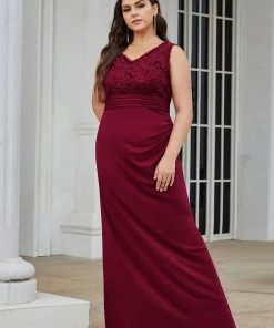 Ever-Pretty US Plus Size Floral Sleeveless Column Evening Dress SHOP BY OCCASION