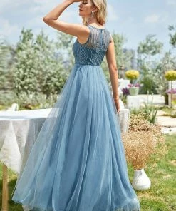 Ever-Pretty US See-Through Lace Sleeveless Floor Length Evening Dress SHOP BY OCCASION