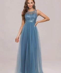 Ever-Pretty US See-Through Lace Sleeveless Floor Length Evening Dress SHOP BY OCCASION