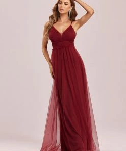 Ever-Pretty US Elegant Pleated Spaghetti Strap Evening Dress