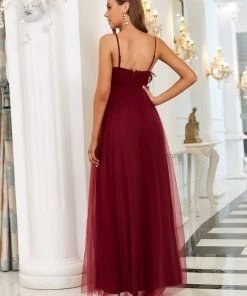 Ever-Pretty US Elegant Pleated Spaghetti Strap Evening Dress
