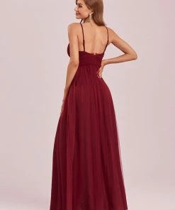 Ever-Pretty US Elegant Pleated Spaghetti Strap Evening Dress