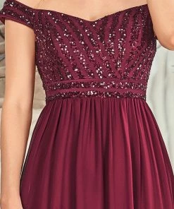 Ever-Pretty US Striped Sequin Sweetheart Floor-Length Evening Dress SHOP BY OCCASION