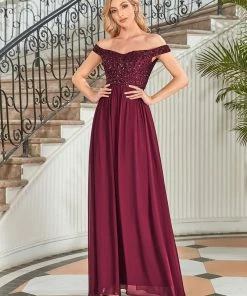 Ever-Pretty US Striped Sequin Sweetheart Floor-Length Evening Dress SHOP BY OCCASION