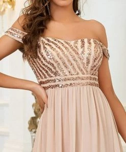 Ever-Pretty US Striped Sequin Sweetheart Floor-Length Evening Dress SHOP BY OCCASION