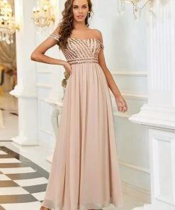 Ever-Pretty US Striped Sequin Sweetheart Floor-Length Evening Dress SHOP BY OCCASION