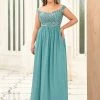 Ever-Pretty US Plus Size Striped Sequin Sweetheart Floor-Length Evening Dress