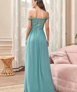 Ever-Pretty US Striped Sequin Sweetheart Floor-Length Evening Dress SHOP BY OCCASION