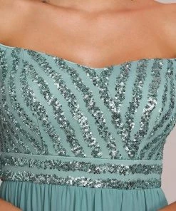 Ever-Pretty US Striped Sequin Sweetheart Floor-Length Evening Dress SHOP BY OCCASION