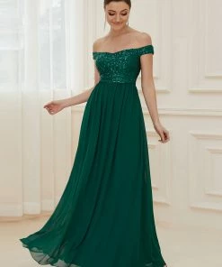 Ever-Pretty US Striped Sequin Sweetheart Floor-Length Evening Dress SHOP BY OCCASION