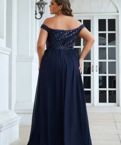 Ever-Pretty US Striped Sequin Sweetheart Floor-Length Evening Dress SHOP BY OCCASION