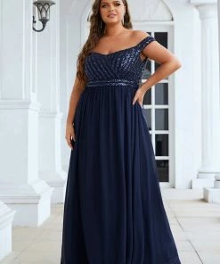 Ever-Pretty US Striped Sequin Sweetheart Floor-Length Evening Dress SHOP BY OCCASION