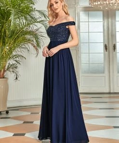 Ever-Pretty US Striped Sequin Sweetheart Floor-Length Evening Dress SHOP BY OCCASION