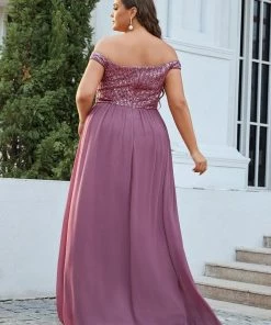Ever-Pretty US Striped Sequin Sweetheart Floor-Length Evening Dress SHOP BY OCCASION