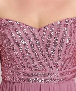 Ever-Pretty US Striped Sequin Sweetheart Floor-Length Evening Dress SHOP BY OCCASION